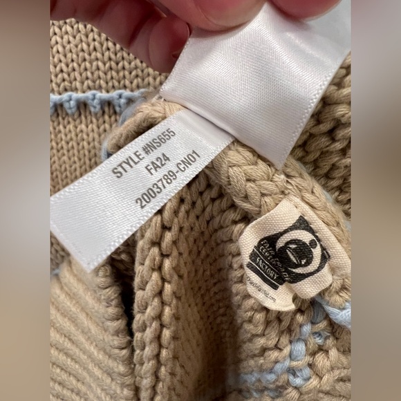 MADEWELL TEXTURED COTTON CREWNECK SWEATER IN STRIPE, PALE BLUE, SIZE XS, - Picture 11 of 16